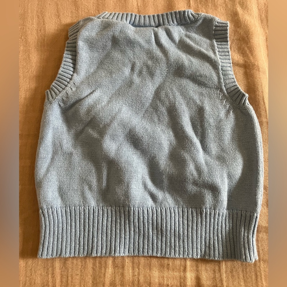 Vintage Classic Pooh Knit Vest Baby Blue 3M Winnie the Pooh Embroidered - Picture 4 of 4